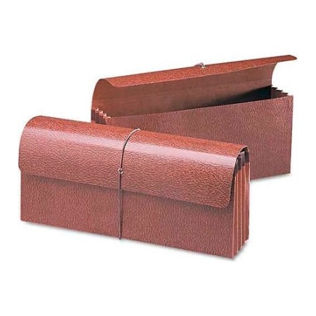 Smead Smead 3-1/2in Accordion Expansion Wallets, 12 x 5, Leather-Like Redrope 71350